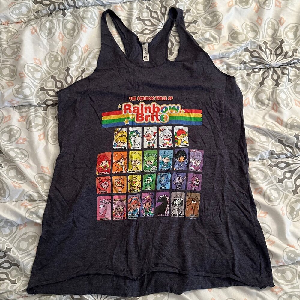 Rainbow Brite TV Show Table Of Color Womens Fitted Tank Top 2XL Cartoon